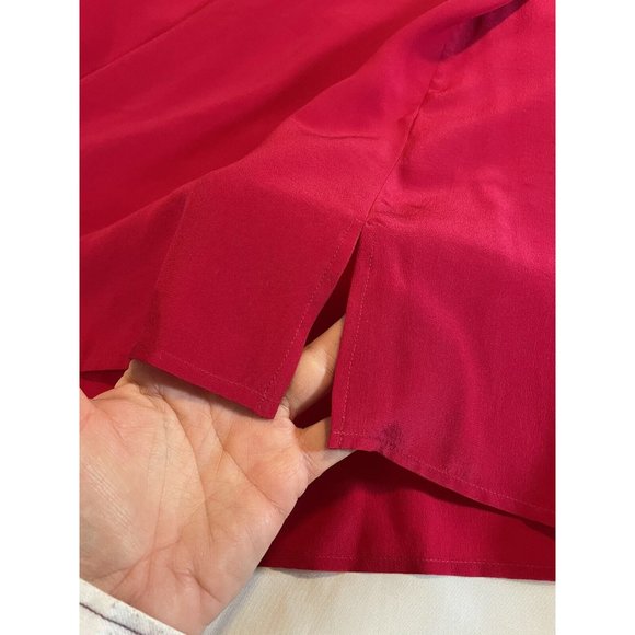Vintage TAHARI Hot Pink & Gold  100% SILK Women Blouse Top Size 6 - Picture 10 of 11